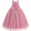 imageIDOPIP Flower Girl Lace Dress for Kids Wedding Bridesmaid Pageant Party Formal Long Gown Princess Communion Tulle Bow DressesDusty Pink