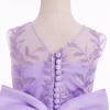 imageIDOPIP Flower Girl Lace Dress for Kids Wedding Bridesmaid Pageant Party Formal Long Gown Princess Communion Tulle Bow DressesPurple