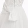 imageIDOPIP Flower Girl Lace Dress for Kids Wedding Bridesmaid Pageant Party Formal Long Gown Princess Communion Tulle Bow DressesWhite