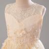 imageIDOPIP Flower Girl Lace Dress for Kids Wedding Pageant Formal Party Long Gown Princess First Communion Maxi Tulle DressesChampagne