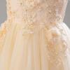 imageIDOPIP Flower Girl Lace Dress for Kids Wedding Pageant Formal Party Long Gown Princess First Communion Maxi Tulle DressesChampagne