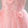 imageIDOPIP Flower Girl Lace Dress for Kids Wedding Pageant Formal Party Long Gown Princess First Communion Maxi Tulle DressesPink
