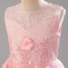 imageIDOPIP Flower Girl Lace Dress for Kids Wedding Pageant Formal Party Long Gown Princess First Communion Maxi Tulle DressesPink