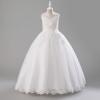 imageIDOPIP Flower Girl Lace Dress for Kids Wedding Pageant Formal Party Long Gown Princess First Communion Maxi Tulle DressesWhite