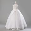 imageIDOPIP Flower Girl Lace Dress for Kids Wedding Pageant Formal Party Long Gown Princess First Communion Maxi Tulle DressesWhite