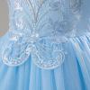 imageIDOPIP Flower Girl Sequin Appliques Dress for Kids Wedding Pageant Party Long Gown Princess Birthday Communion Tulle DressesBlue