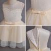 imageIDOPIP Flower Girl Sequin Appliques Dress for Kids Wedding Pageant Party Long Gown Princess Birthday Communion Tulle DressesChampagne  Sequin