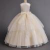 imageIDOPIP Flower Girl Sequin Appliques Dress for Kids Wedding Pageant Party Long Gown Princess Birthday Communion Tulle DressesChampagne  Sequin
