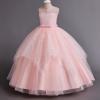 imageIDOPIP Flower Girl Sequin Appliques Dress for Kids Wedding Pageant Party Long Gown Princess Birthday Communion Tulle DressesPink  Sequin