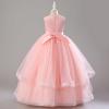 imageIDOPIP Flower Girl Sequin Appliques Dress for Kids Wedding Pageant Party Long Gown Princess Birthday Communion Tulle DressesPink