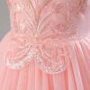 imageIDOPIP Flower Girl Sequin Appliques Dress for Kids Wedding Pageant Party Long Gown Princess Birthday Communion Tulle DressesPink