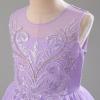 imageIDOPIP Flower Girl Sequin Appliques Dress for Kids Wedding Pageant Party Long Gown Princess Birthday Communion Tulle DressesPurple