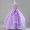 imageIDOPIP Flower Girl Sequin Appliques Dress for Kids Wedding Pageant Party Long Gown Princess Birthday Communion Tulle DressesPurple