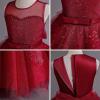 imageIDOPIP Flower Girl Sequin Appliques Dress for Kids Wedding Pageant Party Long Gown Princess Birthday Communion Tulle DressesRed  Sequin
