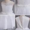 imageIDOPIP Flower Girl Sequin Appliques Dress for Kids Wedding Pageant Party Long Gown Princess Birthday Communion Tulle DressesWhite  Sequin
