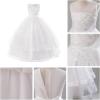 imageIDOPIP Flower Girl Sequin Appliques Dress for Kids Wedding Pageant Party Long Gown Princess Birthday Communion Tulle DressesWhite