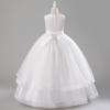 imageIDOPIP Flower Girl Sequin Appliques Dress for Kids Wedding Pageant Party Long Gown Princess Birthday Communion Tulle DressesWhite