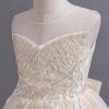 imageIDOPIP Sequin Flower Girl Dress for Kids Wedding Bridesmaid Pageant Party Formal Long Gown Princess Communion Tulle DressesChampagne