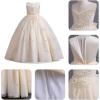 imageIDOPIP Sequin Flower Girl Dress for Kids Wedding Bridesmaid Pageant Party Formal Long Gown Princess Communion Tulle DressesChampagne