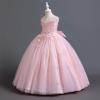 imageIDOPIP Sequin Flower Girl Dress for Kids Wedding Bridesmaid Pageant Party Formal Long Gown Princess Communion Tulle DressesPink
