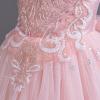 imageIDOPIP Sequin Flower Girl Dress for Kids Wedding Bridesmaid Pageant Party Formal Long Gown Princess Communion Tulle DressesPink