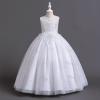 imageIDOPIP Sequin Flower Girl Dress for Kids Wedding Bridesmaid Pageant Party Formal Long Gown Princess Communion Tulle DressesWhite
