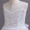 imageIDOPIP Sequin Flower Girl Dress for Kids Wedding Bridesmaid Pageant Party Formal Long Gown Princess Communion Tulle DressesWhite