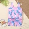 imageKids Baby Girls Float Suit with Adjustable Buoyancy Floral Floatation Swimsuit Floating Swimwear Bathing Suit Toddler Float Swim Vest with 8 Removable Buoyancy Sticks PinkBlue Floral 34 Years