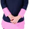 imageMuslim Swimsuit for Girls Kids 2 Pieces Modest Islamic Swimwear Burkini Full Cover Hijab Long Sleeve Heart Print Hooded Top Pants Swim Cap Costume Conservative Beachwear Bathing Suit Navy Blue 67Y