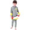 imageMuslim Swimsuit for Girls Kids 2 Pieces Modest Islamic Swimwear Burkini Full Cover Hijab Long Sleeve Heart Print Hooded Top Pants Swimming Cap Costume Conservative Beachwear Bathing Suit Gray 1112Y