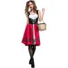 imageWomens Little Red Riding Hood Costume Halloween Christmas Party Dresses with Hooded Cloak Long Velvet Cape Outfit Set
