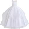 imageIDOPIP Flower Girl Sequin Appliques Dress for Kids Wedding Pageant Party Long Gown Princess Birthday Communion Tulle DressesWhite  Sequin