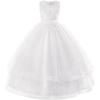 imageIDOPIP Flower Girl Sequin Appliques Dress for Kids Wedding Pageant Party Long Gown Princess Birthday Communion Tulle DressesWhite