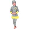 imageMuslim Swimsuit for Girls Kids 2 Pieces Modest Islamic Swimwear Burkini Full Cover Hijab Long Sleeve Heart Print Hooded Top Pants Swimming Cap Costume Conservative Beachwear Bathing Suit Gray 1112Y
