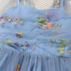 imageBaby Girls Tutu Dress Summer Sleeveless Backless Princess Birthday Party Dresses Sequin Ruffle Tulle Bowknot SundressDark Blue Floral