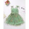 imageBaby Girls Tutu Dress Summer Sleeveless Backless Princess Birthday Party Dresses Sequin Ruffle Tulle Bowknot SundressGreen Floral