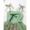 imageBaby Girls Tutu Dress Summer Sleeveless Backless Princess Birthday Party Dresses Sequin Ruffle Tulle Bowknot SundressGreen Floral