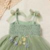 imageBaby Girls Tutu Dress Summer Sleeveless Backless Princess Birthday Party Dresses Sequin Ruffle Tulle Bowknot SundressGreen Floral Boho