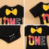 imageIDOPIP Baby Boys First Birthday Party Cake Smash Outfit Bowtie Romper Suspenders Pants Set with Mouse Ear Headband OutfitBlack  One