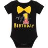 imageIDOPIP Baby Boys First Birthday Party Cake Smash Outfit Bowtie Romper Suspenders Pants Set with Mouse Ear Headband OutfitBlack 1st Birthday  Button