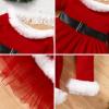imageIDOPIP Christmas Dress for Toddler Girls Santa Claus Dress Long Sleeve Velvet Belted Dress Holiday Party Ruffle Tulle DressRed