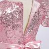 imageIDOPIP Flower Girl Sequin Ruffle Tutu Dress for Kids Wedding Pageant Party Formal Gown Princess Birthday Communion DressesPink
