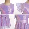 imageIDOPIP Flower Girl Sequin Ruffle Tutu Dress for Kids Wedding Pageant Party Formal Gown Princess Birthday Communion DressesPurple