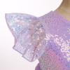 imageIDOPIP Flower Girl Sequin Ruffle Tutu Dress for Kids Wedding Pageant Party Formal Gown Princess Birthday Communion DressesPurple