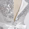 imageIDOPIP Flower Girl Sequin Ruffle Tutu Dress for Kids Wedding Pageant Party Formal Gown Princess Birthday Communion DressesSilver