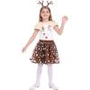 imageIDOPIP Kids Boys Girls Christmas Santa Elf Reindeer Costume Fancy Dress up Cosplay Xmas Holiday Party Dress Outfit with HatBrown Reindeer  Girls