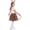 imageIDOPIP Kids Boys Girls Christmas Santa Elf Reindeer Costume Fancy Dress up Cosplay Xmas Holiday Party Dress Outfit with HatBrown Reindeer  Girls