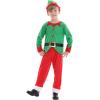 imageIDOPIP Kids Boys Girls Christmas Santa Elf Reindeer Costume Fancy Dress up Cosplay Xmas Holiday Party Dress Outfit with HatGreen Elf Santa  Boys