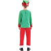 imageIDOPIP Kids Boys Girls Christmas Santa Elf Reindeer Costume Fancy Dress up Cosplay Xmas Holiday Party Dress Outfit with HatGreen Elf Santa  Boys