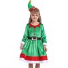 imageIDOPIP Kids Boys Girls Christmas Santa Elf Reindeer Costume Fancy Dress up Cosplay Xmas Holiday Party Dress Outfit with HatGreen Elf Santa  Girls
